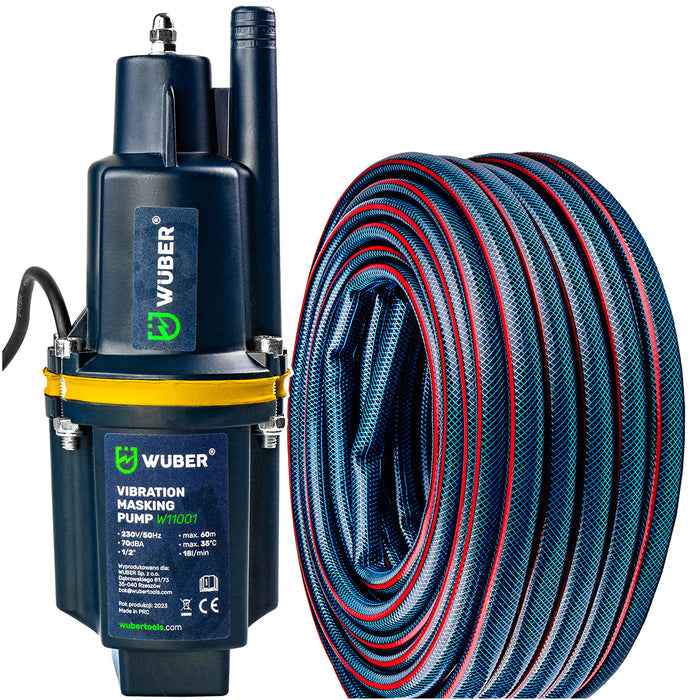 Pompa do wody membranowa górnossąca 1/2" 280 W +wąż WUBER
