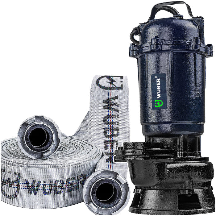 Pompa głębinowa do wody czystej brudnej szamba 2" 750 W rozdrabniacz +wąż WUBER