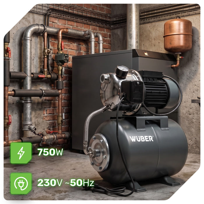 Pompa hydroforowa do wody 750 W 50 l hydrofor jednostopniowa WUBER