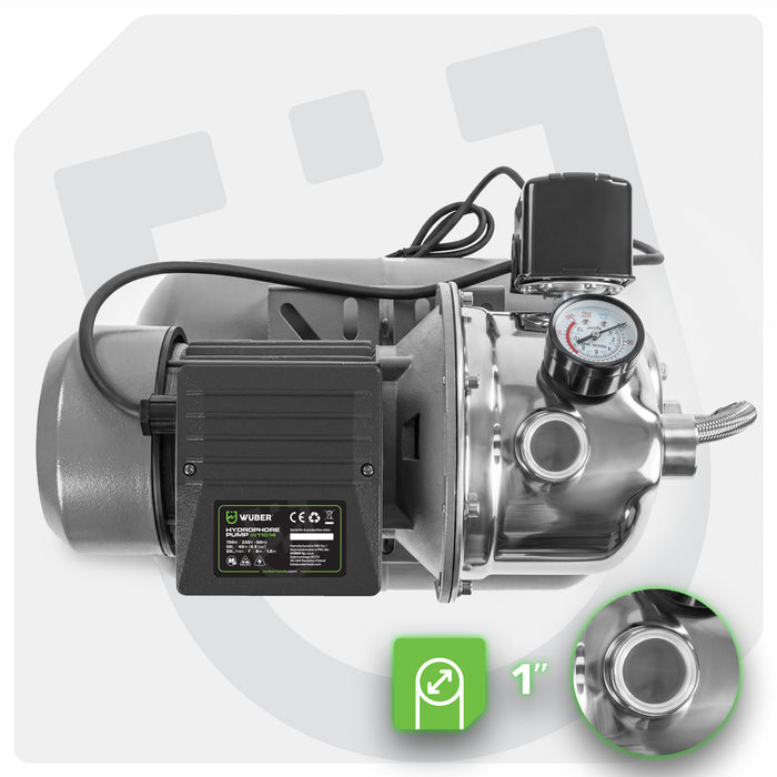 Pompa hydroforowa do wody 750 W 50 l hydrofor jednostopniowa WUBER