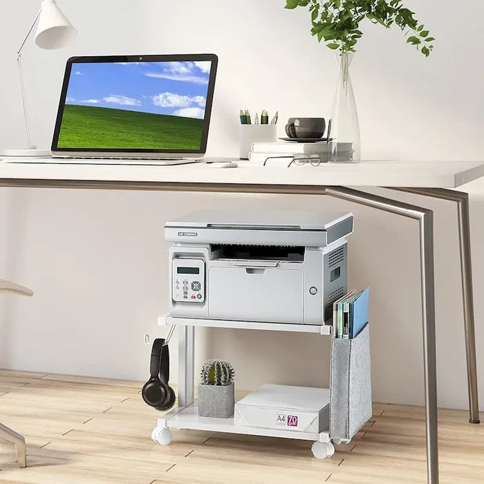 Printer Stand with Storage Shelf and Side Organizer