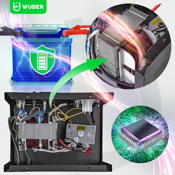 Sklep narzędziowy WUBER prostownik akumulatorowy metalowa obudowa z transformatorem toroidalnym