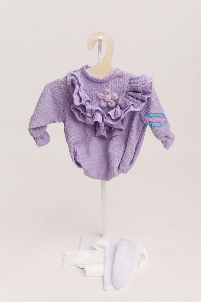 Purple Jumper with Bow Tie & Booties — Little Mamas Nursery
