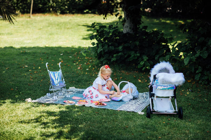 Roma Dolls Car Seat - Mermaid Collection (front view) — Little Mamas Nursery