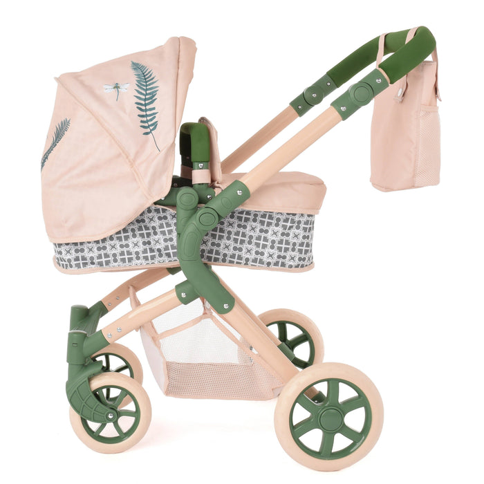 Roma RHS Single Doll Pram - Fern Collection (side view) — Little Mamas Nursery