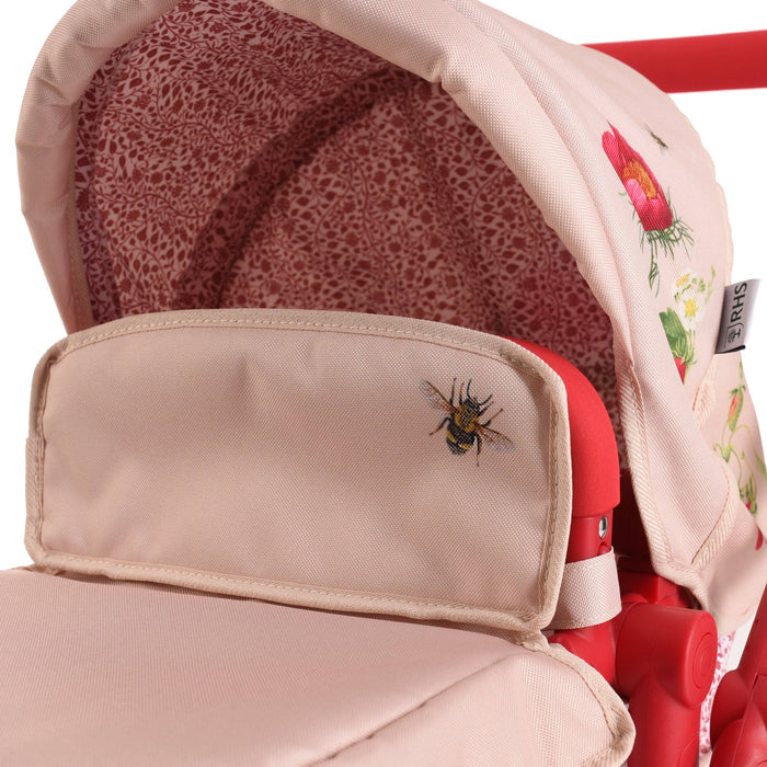 Roma RHS Twin Dolls Pram - Flora Collection (additional view) — Little Mamas Nursery