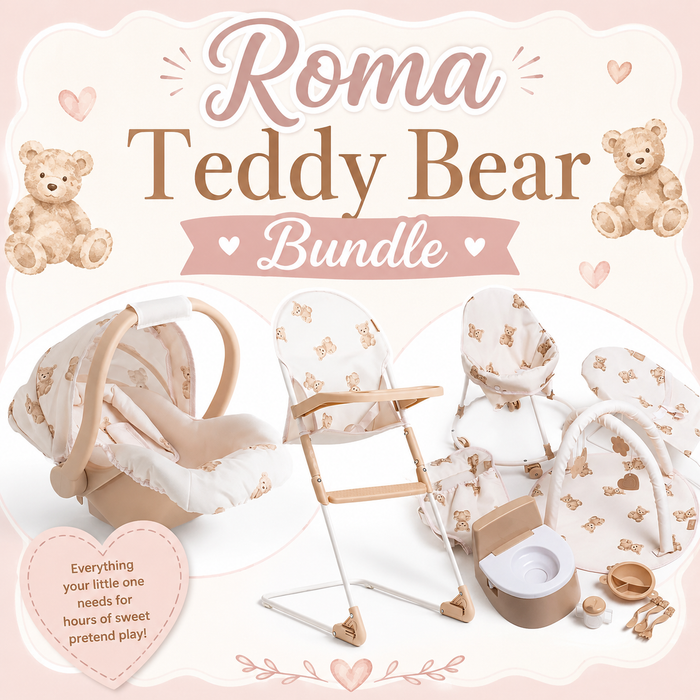 Roma Teddy Bear Bundle – 10-Piece Nursery Playset, High Chair & Car Seat — Little Mamas Nursery