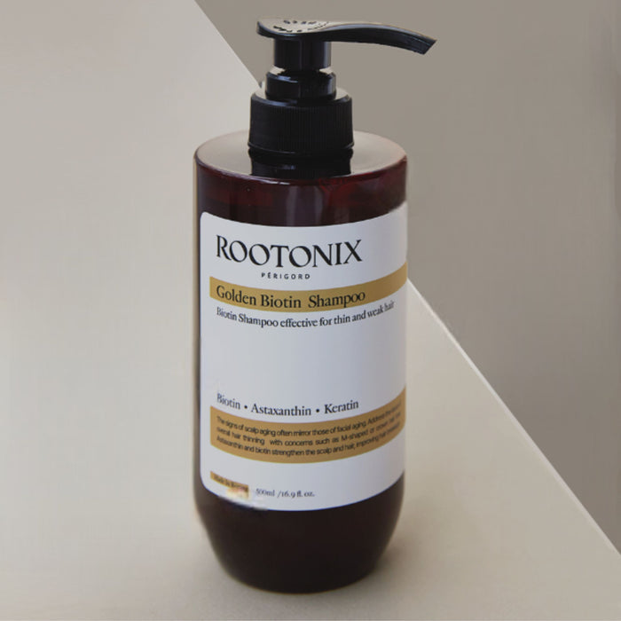 Rootonix Golden Biotin shampoo 500ml - Soins Anti-Casse ( Anti-Chute / Réparation + Repousse Cheveux )