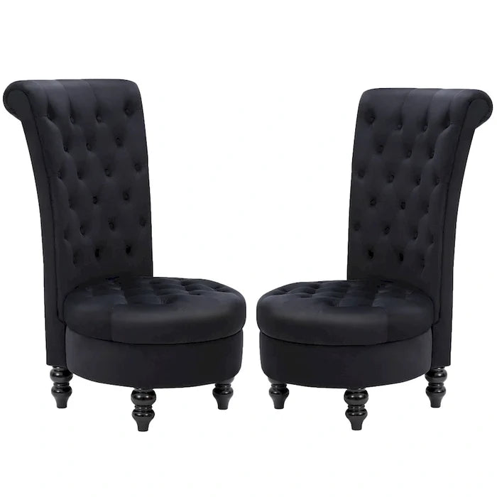 Set of 2 Throne Royal Chair Thick Padding and Rubberwood Legs