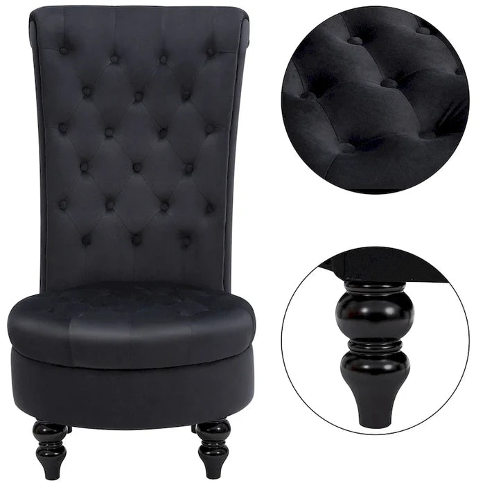 Set of 2 Throne Royal Chair Thick Padding and Rubberwood Legs