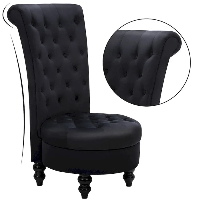 Set of 2 Throne Royal Chair Thick Padding and Rubberwood Legs