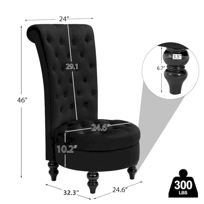 Set of 2 Throne Royal Chair Thick Padding and Rubberwood Legs