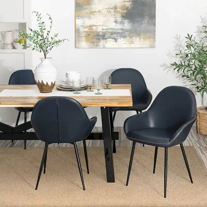 Set of 2/4/6 Mid-Century Modern Faux Leather Accent Dining Chairs