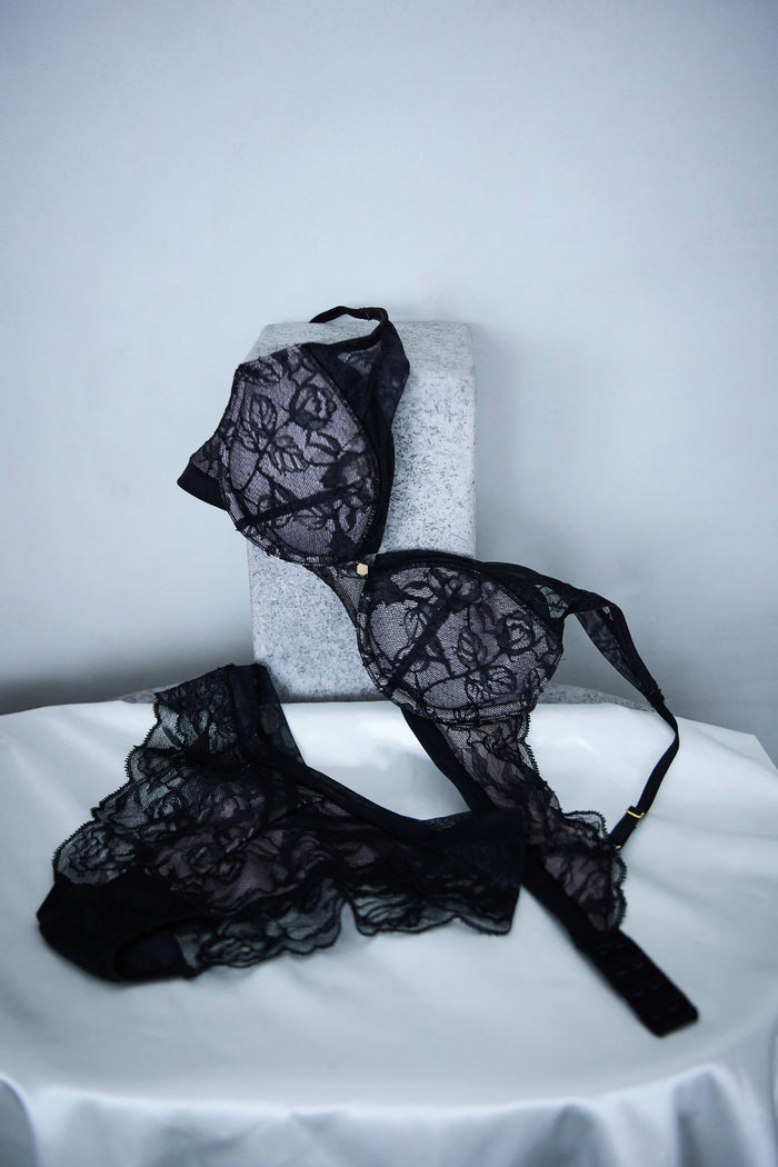 【Shorts】Rose Veil Bra Set