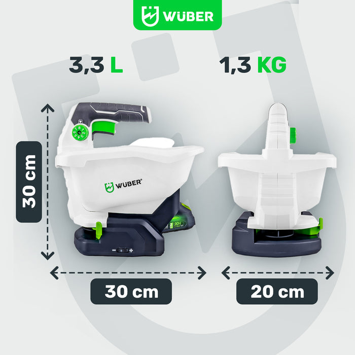 Siewnik akumulatorowy WUBER o pojemności 3,3 l z ergonomiczną rączką