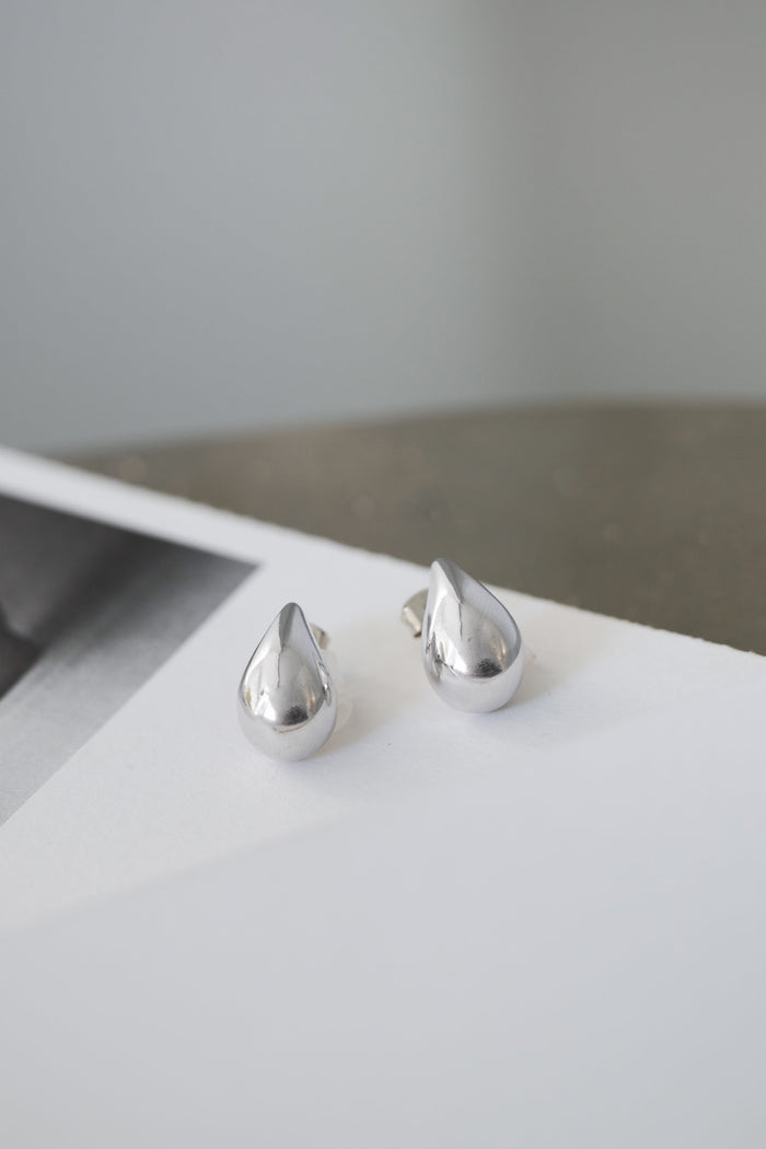 Silver Drop Clip Earrings