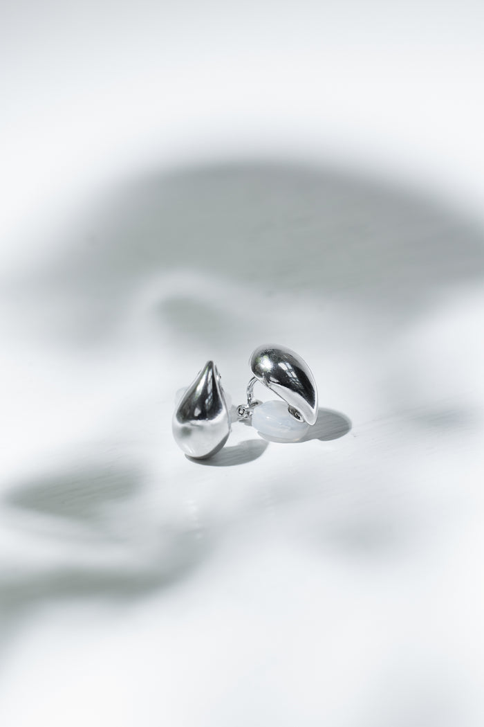 Silver Drop Clip Earrings