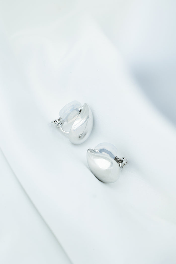 Silver Drop Clip Earrings