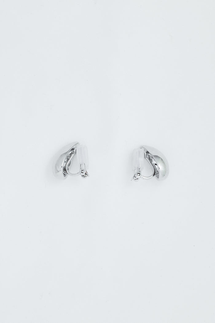 Silver Drop Clip Earrings