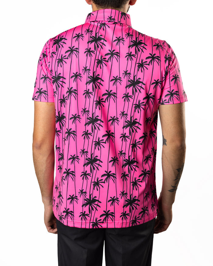 Sizzlin' pink and black men's golf polo