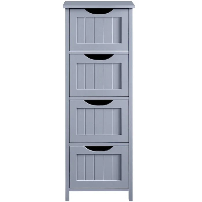 Slim Bathroom Floor Cabinet with 4 Drawers and Storage