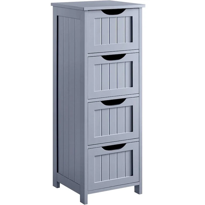 Slim Bathroom Floor Cabinet with 4 Drawers and Storage