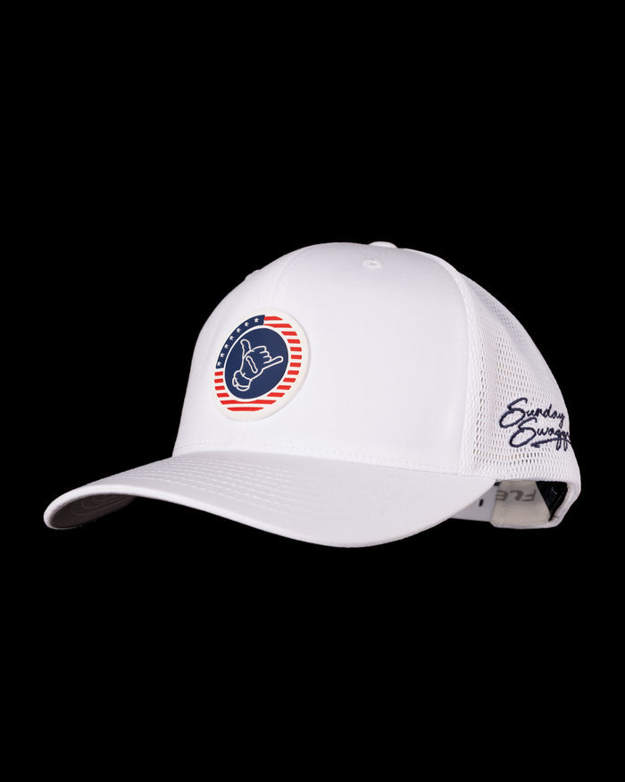 Star-Spangled Shaka Flexfit Snapback Hat - White