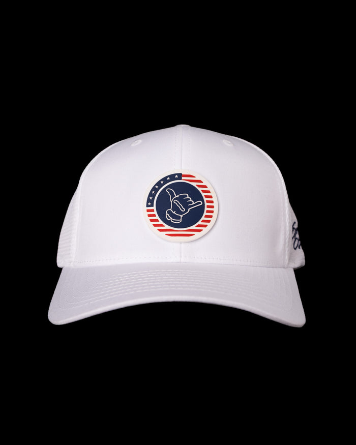 Star-Spangled Shaka Flexfit Snapback Hat - White