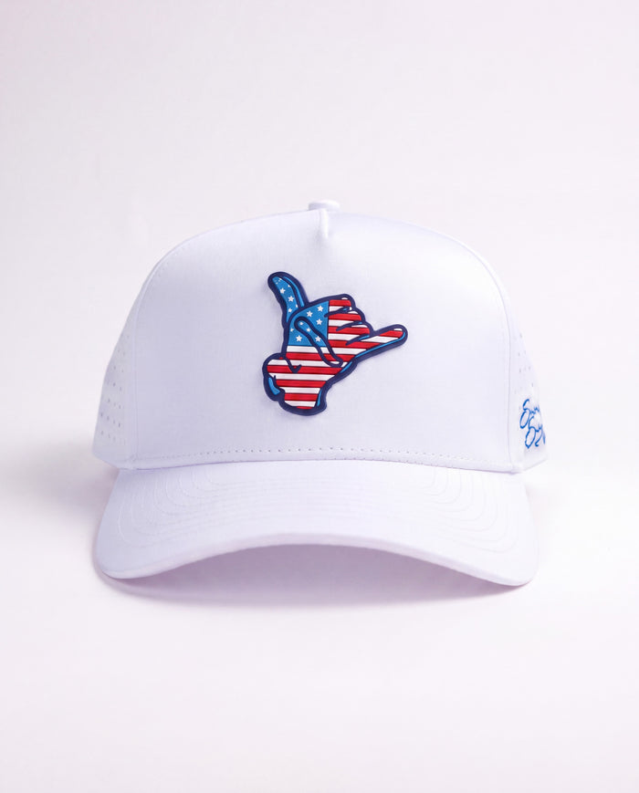 Stars and Stripes Snapback Hat - White