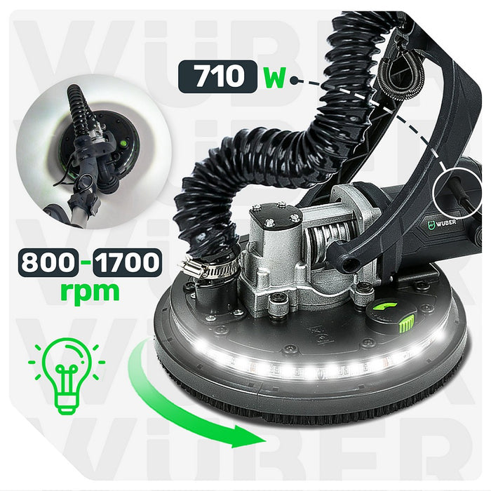 Moc 710 W i obroty od 800 do 1700 obr./min w szlifierce żyrafie