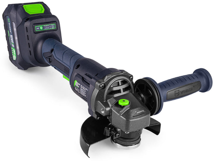 Akumulatorowa szlifierka kątowa WUBER 20 V z średnicą tarczy 125 mm i ergonomiczną rączką