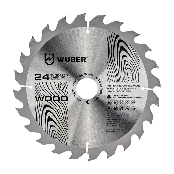 Tarcza widiowa do drewna 210x30 mm 24T WUBER