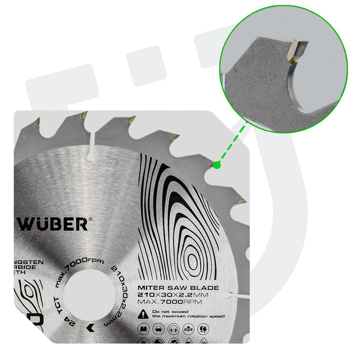 Tarcza widiowa do drewna 210x30 mm 24T WUBER