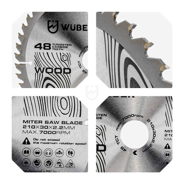 Tarcza widiowa do drewna 210x30 mm 48T WUBER