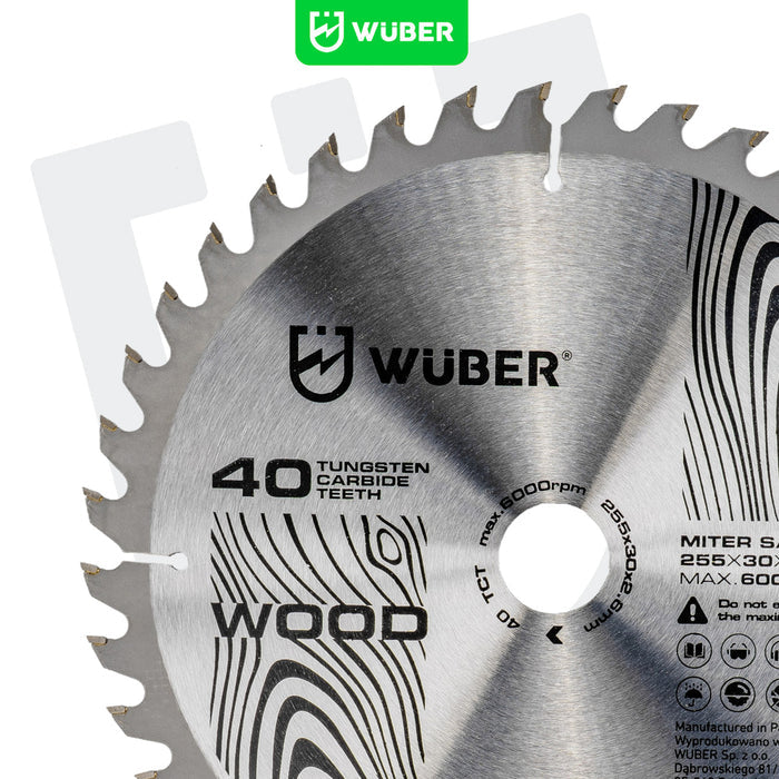 Tarcza widiowa do drewna 255x30 mm 40T WUBER