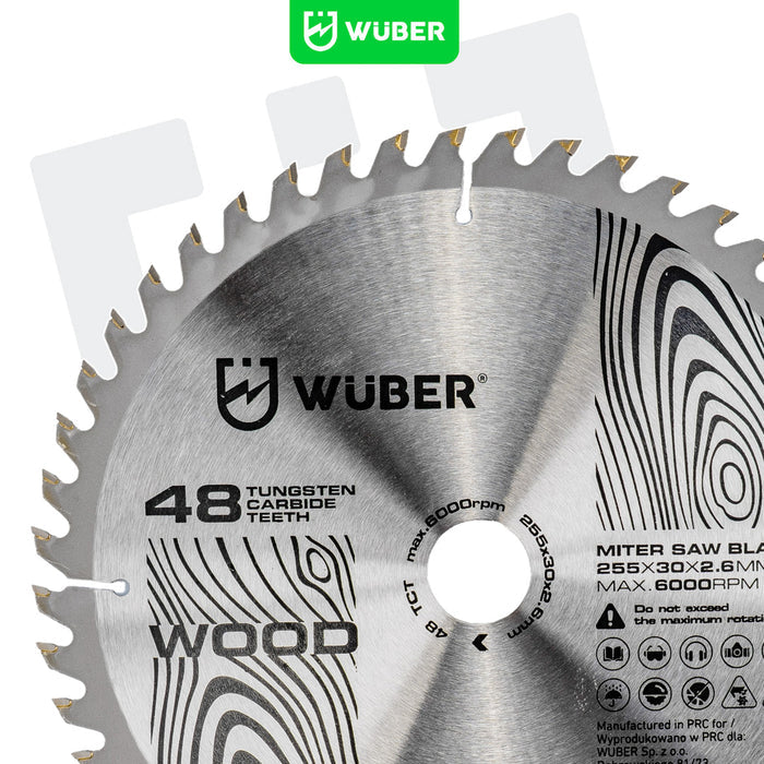 Tarcza widiowa do drewna 255x30 mm 48T WUBER