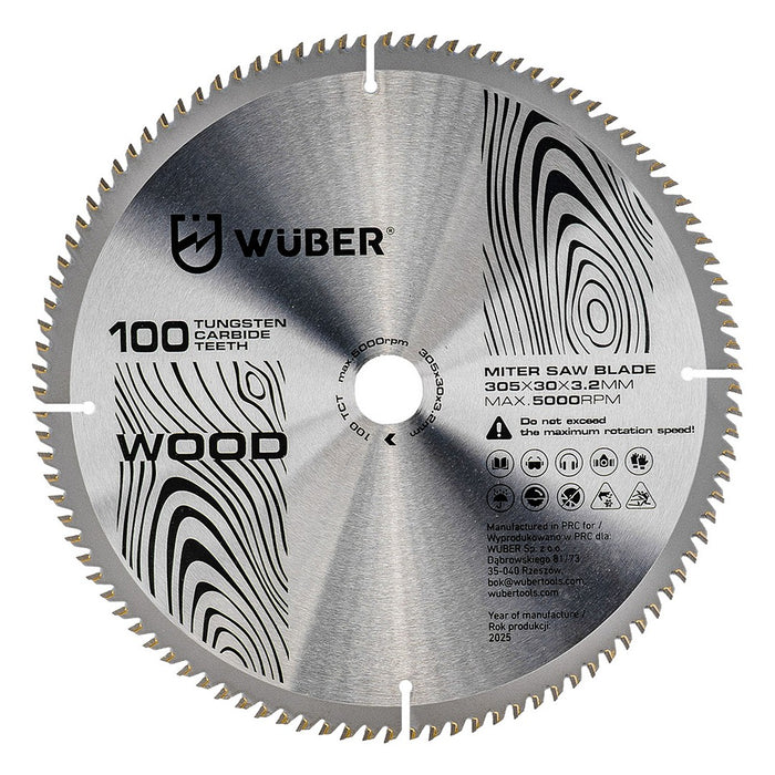 Tarcza widiowa do drewna 305x30 mm 100T WUBER