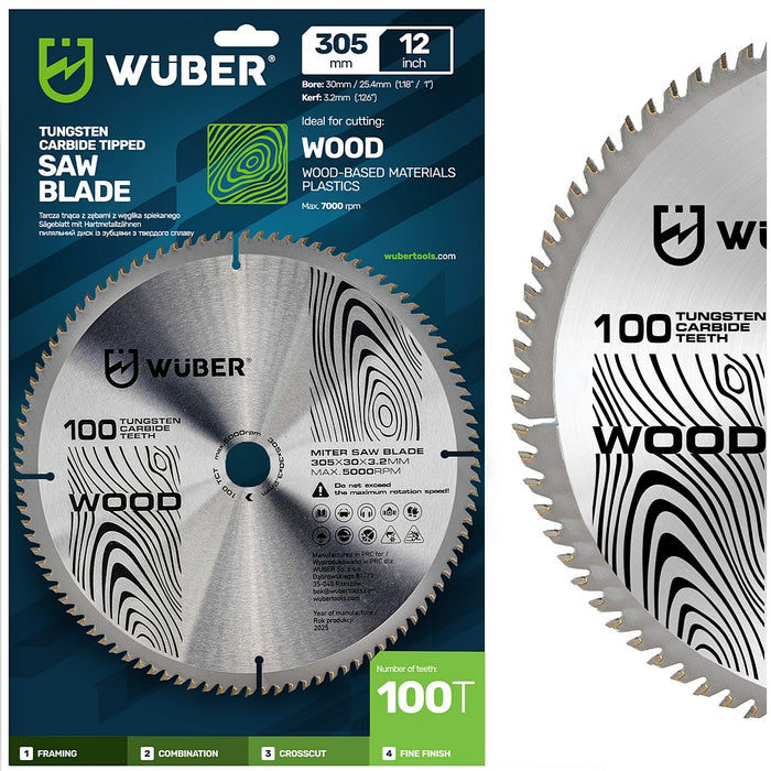 Tarcza widiowa do drewna 305x30 mm 100T WUBER