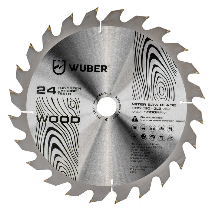 Tarcza widiowa do drewna 305x30 mm 24T WUBER