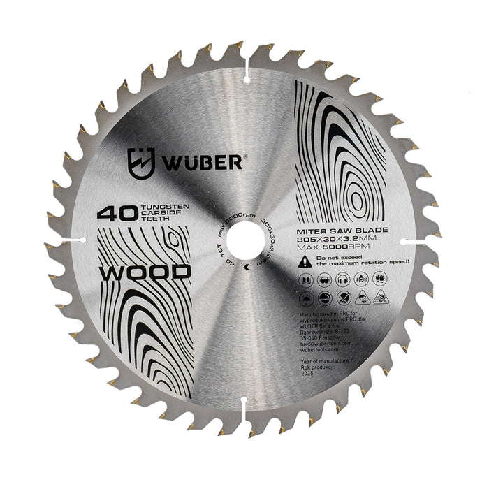 Tarcza widiowa do drewna 305x30 mm 40T WUBER