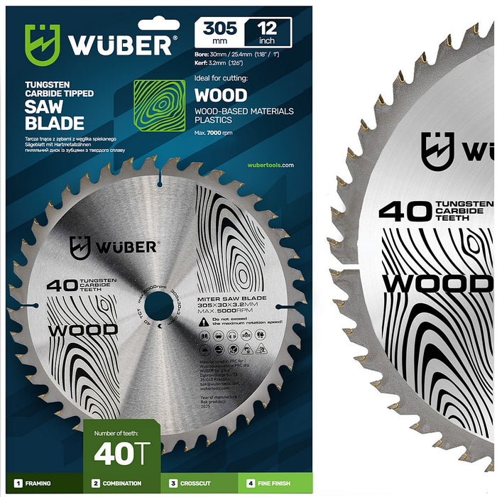 Tarcza widiowa do drewna 305x30 mm 40T WUBER