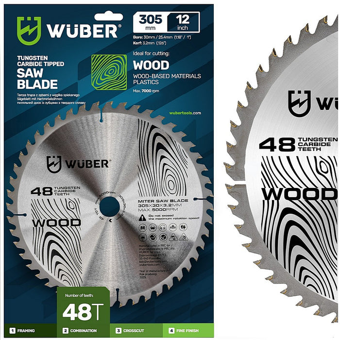 Tarcza widiowa do drewna 305x30 mm 48T WUBER