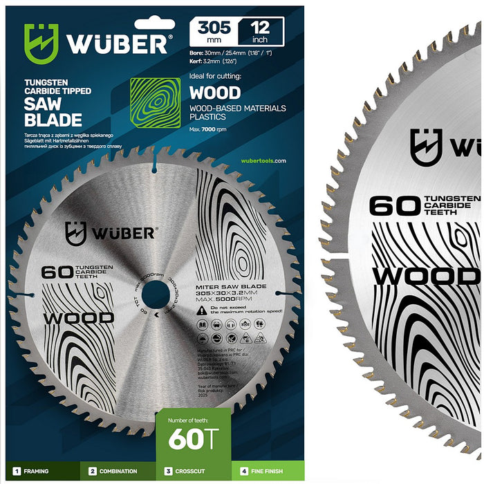 Tarcza widiowa do drewna 305x30 mm 60T WUBER