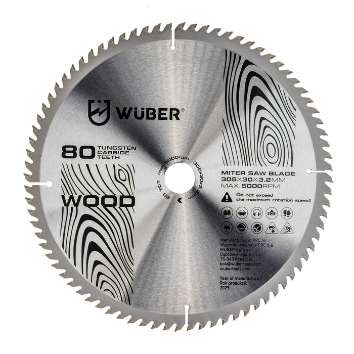 Tarcza widiowa do drewna 305x30 mm 80T WUBER