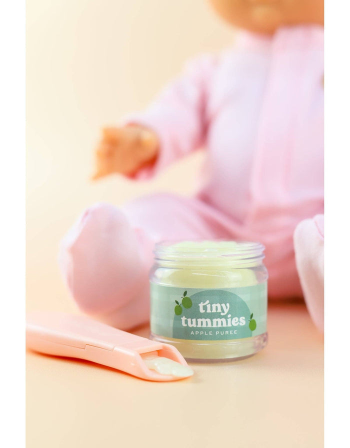 Tiny Tummies Banana Jelly Jar & Magic Spoon (close-up) — Little Mamas Nursery