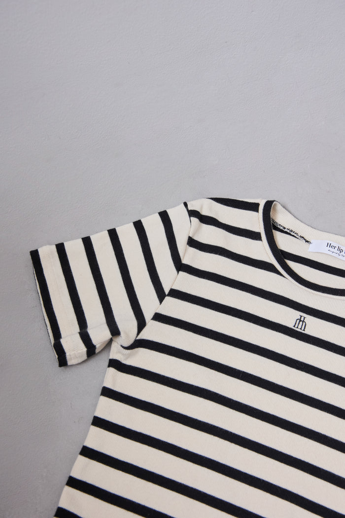 Trois Logo Ribbed Tee