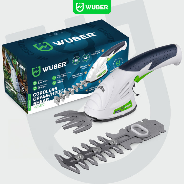 Trymer do żywopłotu trawy akumulatorowy 3,6 V 83 mm USB-C WUBER