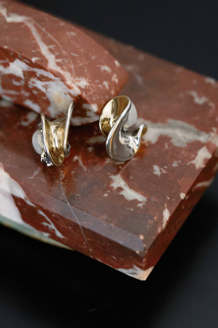 Two-Tone Hoop Earrings