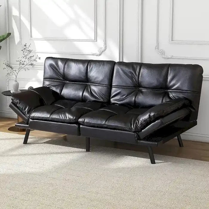 Upholstered Convertible Folding Futon Sofa Bed for Compact Living Spaces