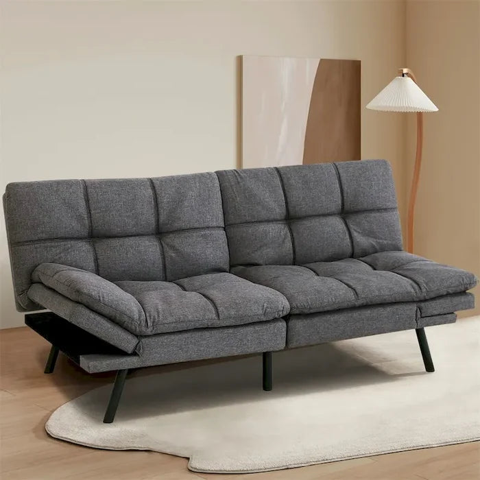 Upholstered Convertible Folding Futon Sofa Bed for Compact Living Spaces